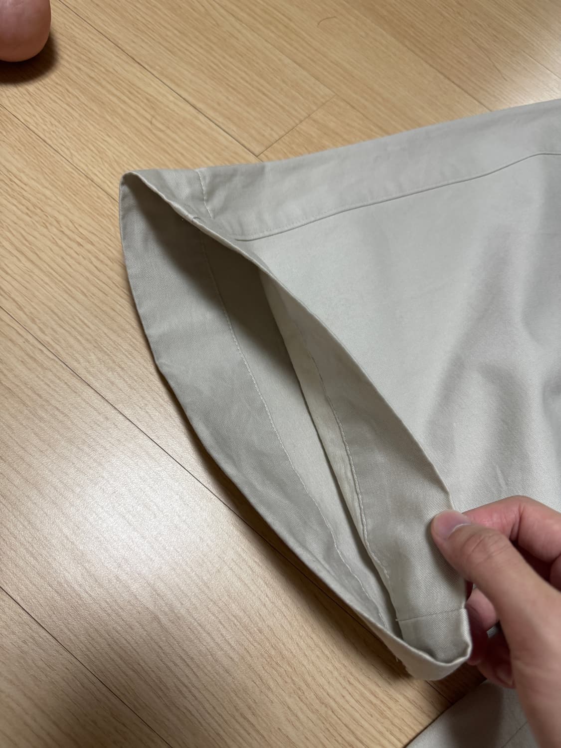 [4] 폴리테루 빅 카고 팬츠 논 배기 워시 크림 상품이미지6