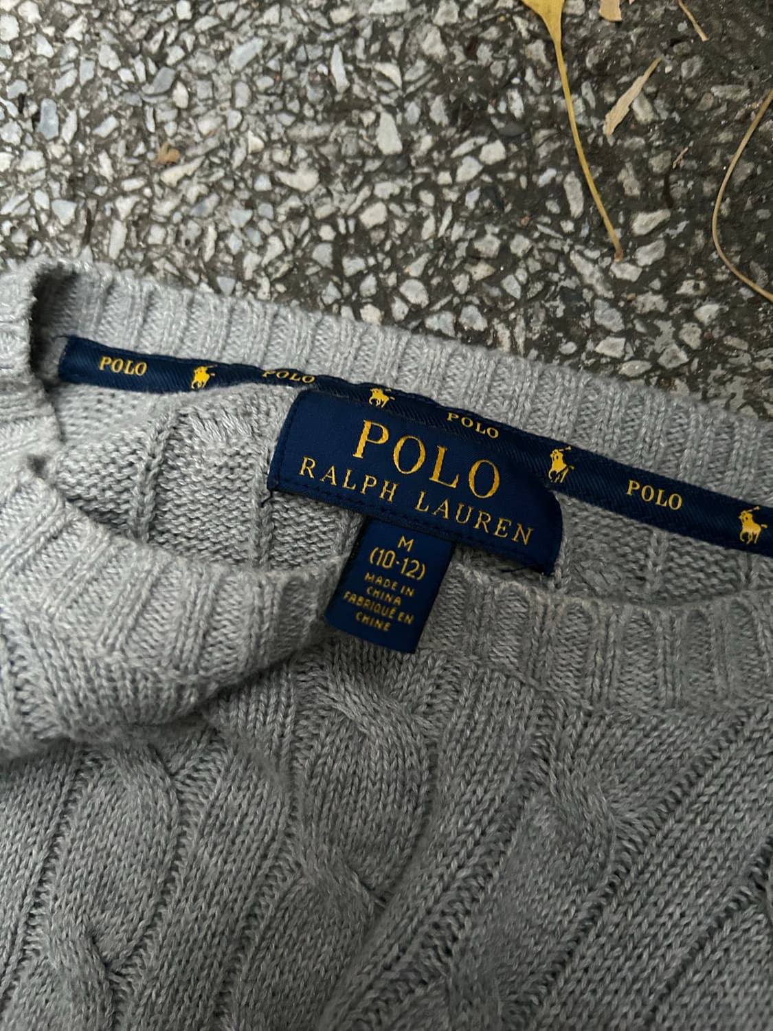 VTG 폴로 polo 그레이 꽈배기 포니 니트 상품이미지3