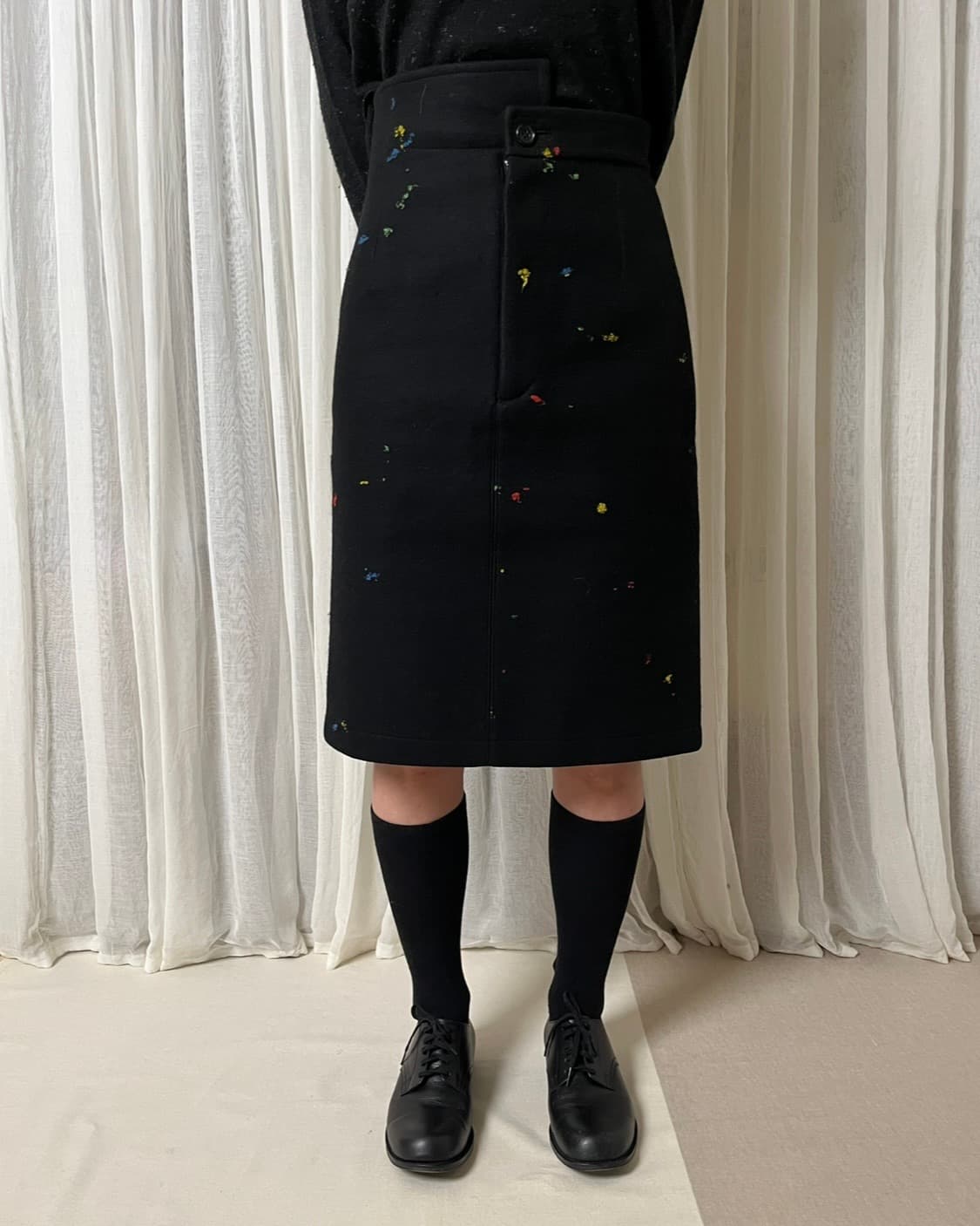 80s 꼼데가르송 네프 멜튼 울 스커트 comme des garcons 상품이미지8