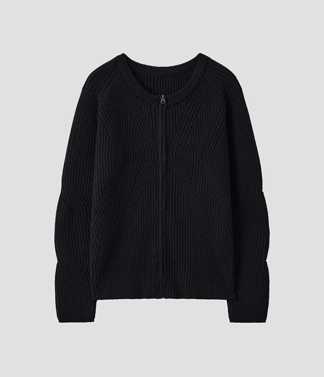 노이어 울 리브드 집업 가디건 50사이즈 새제품 상품이미지2