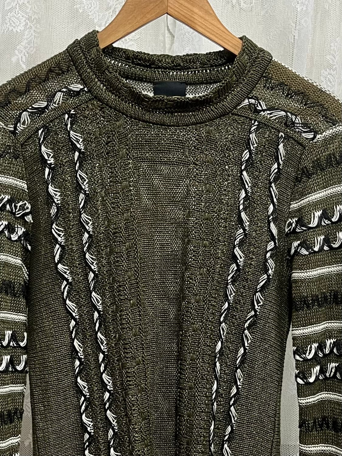 M) 저스트까발리 just cavalli 린넨 니트 카키 상품이미지3