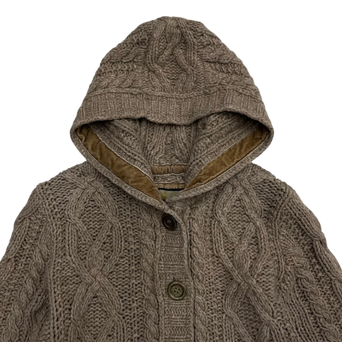 후아유 뮤트베이지 꽈배기 후드 가디건 S 상품이미지4