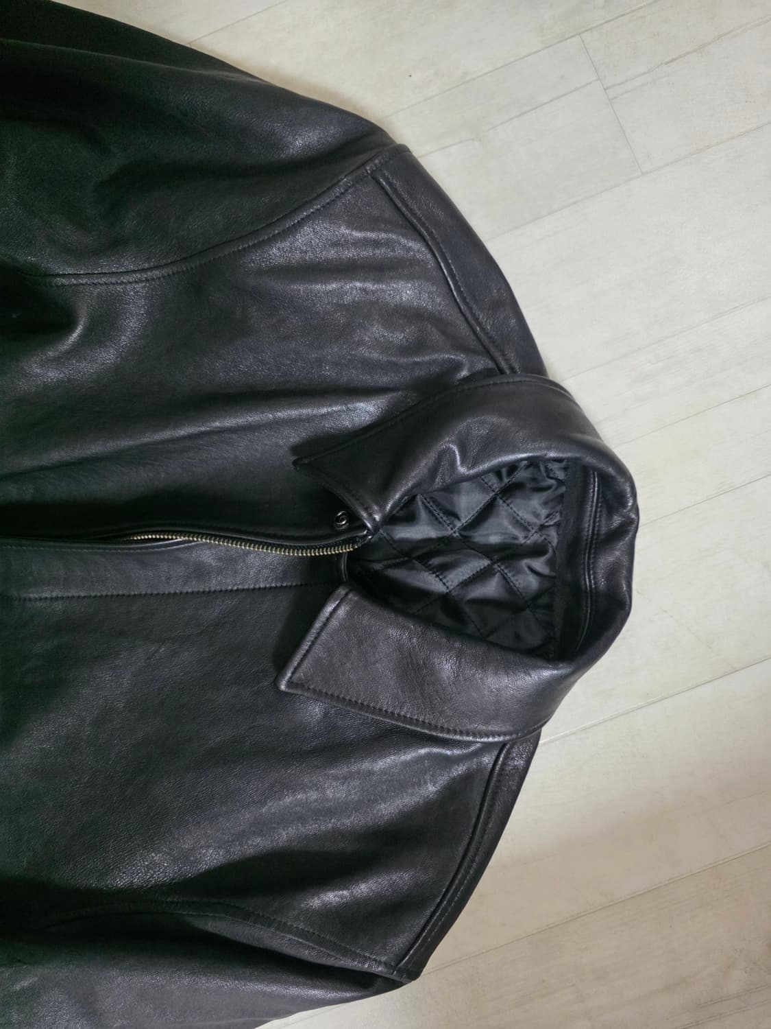 쿠어 a2 배지터블 레더 자켓 S 상품이미지4