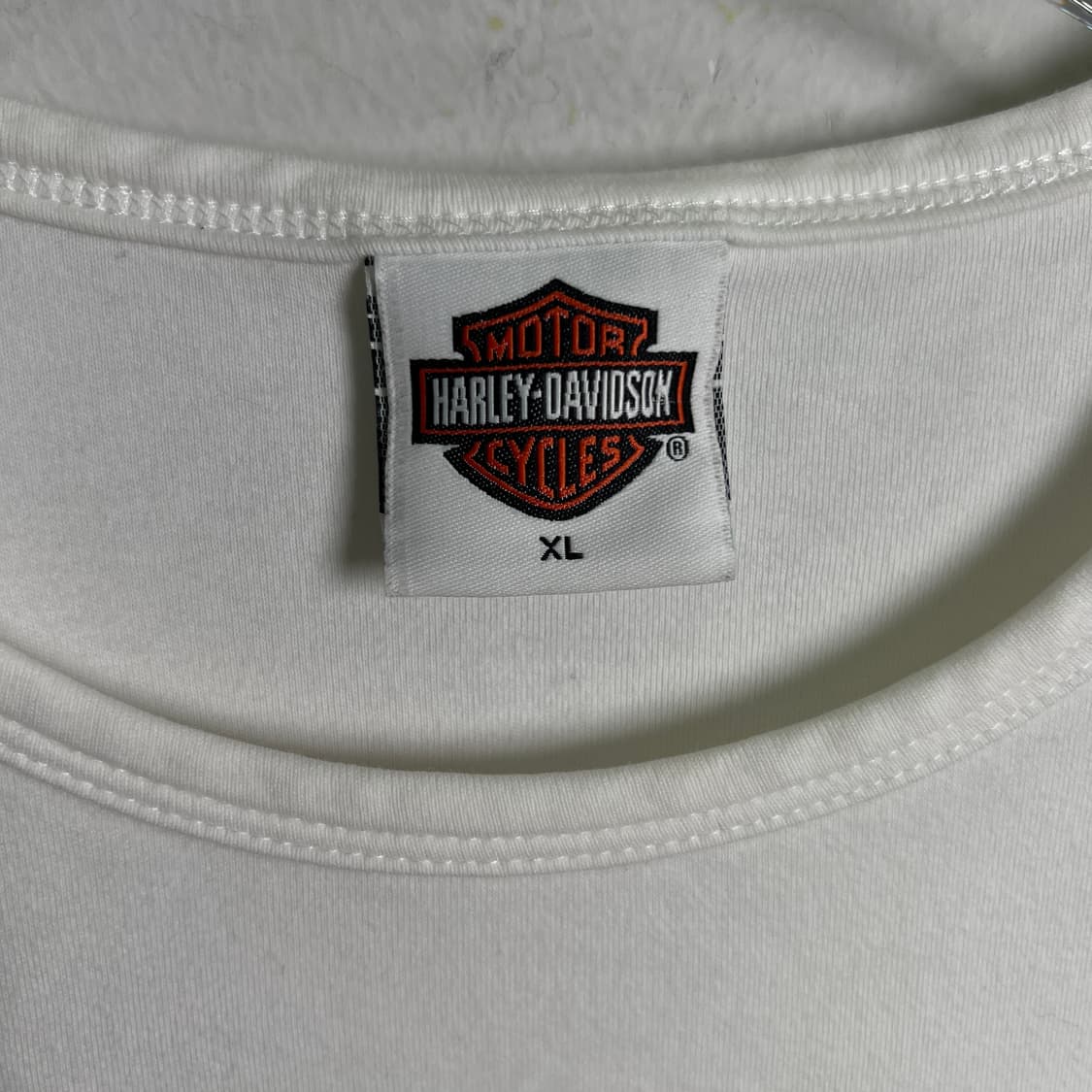 할리데이비슨 큐빅 로고 화이트 반팔 티셔츠 XL 상품이미지3