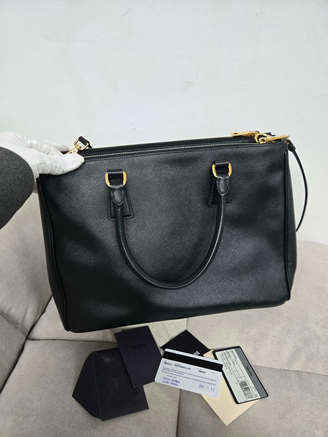 [보증서 정품] 프라다 사피아노 토트 숄더백 상품이미지1