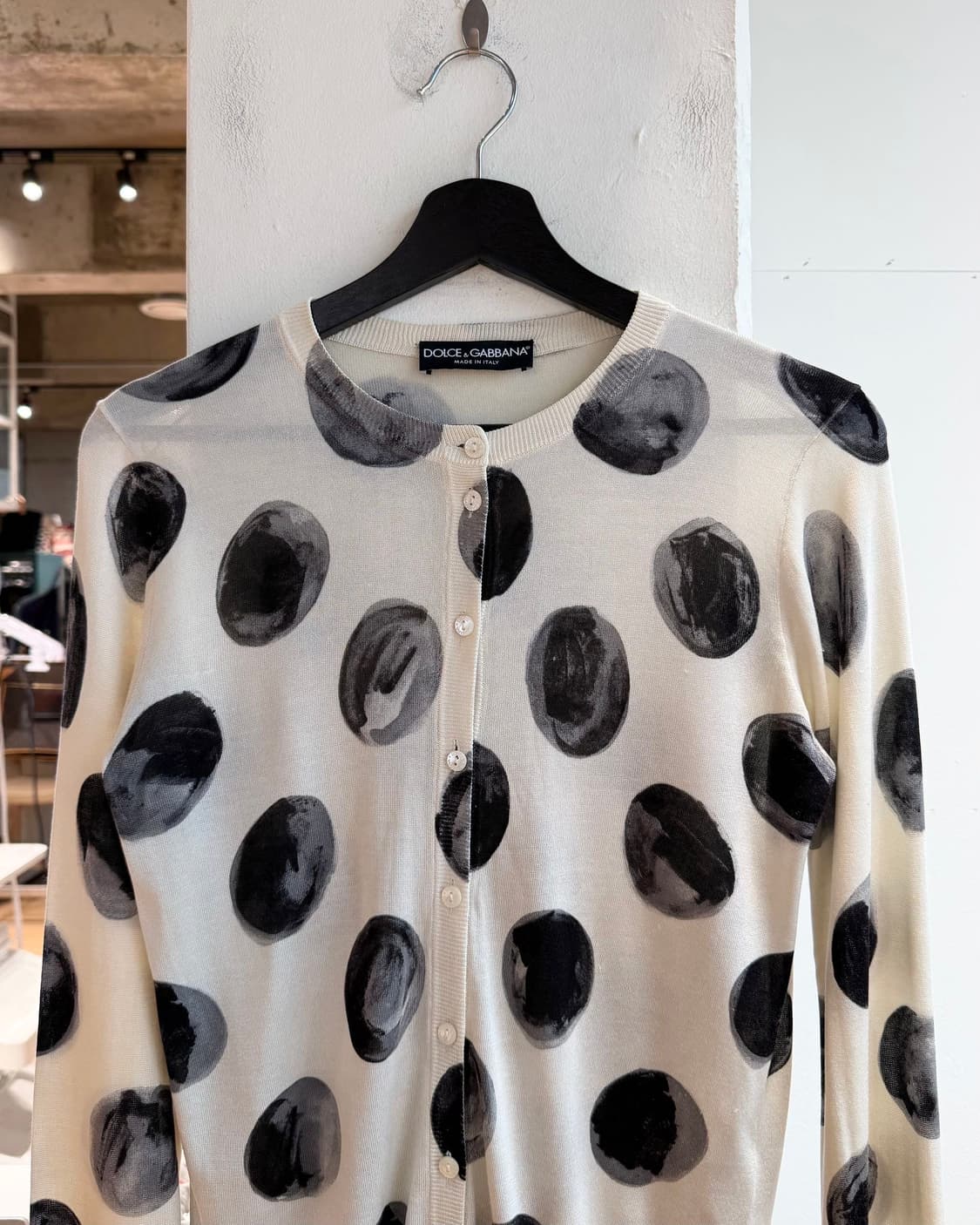 돌체앤가바나 오프 화이트 브러시 스트로크 프린트 실크 가디건  상품이미지3