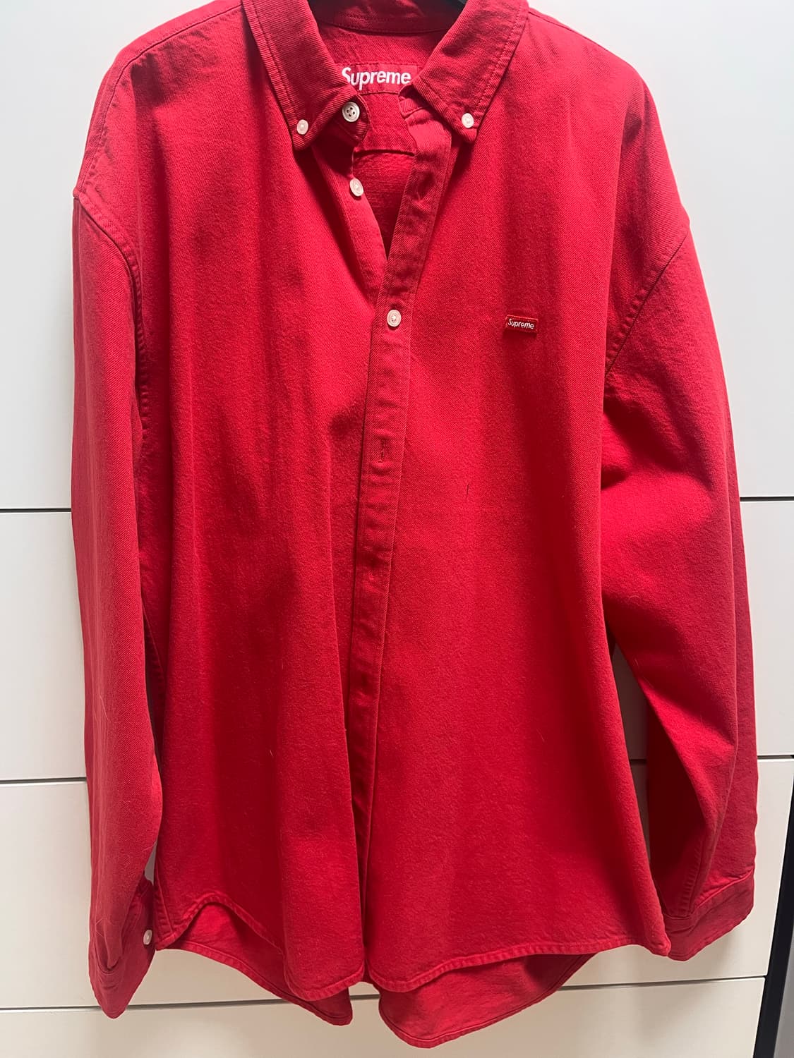 슈프림 스몰 박스 데님셔츠 레드 상품이미지2