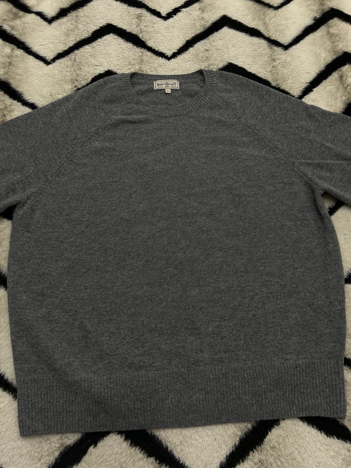 [L]부기홀리데이 크루넥 램스울 니트/그레이 상품이미지3