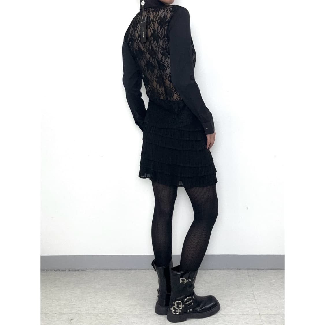 빈티지 고딕 블랙 블라우스 셔츠 상품이미지4