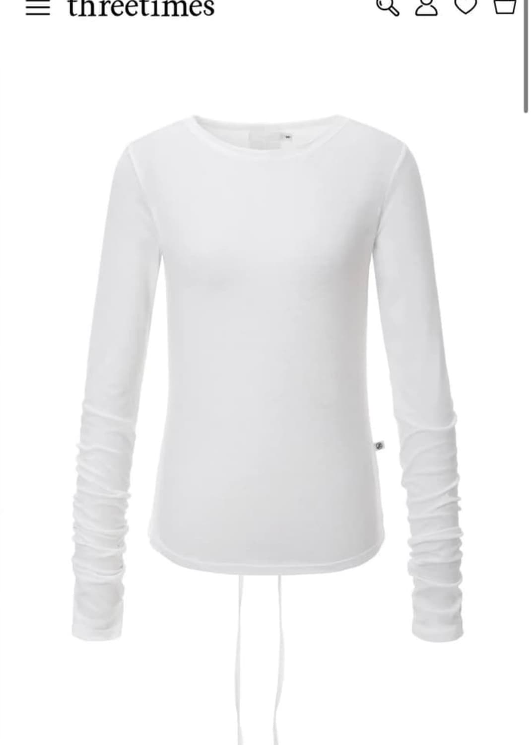 새상품)쓰리타임즈 back slit tie tee 블랙 s 백슬릿 상품이미지2