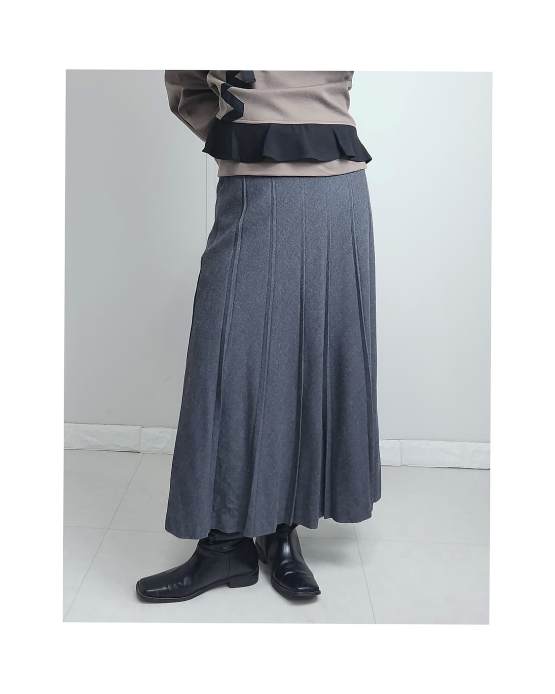 플리츠 롱 스커트 상품이미지1