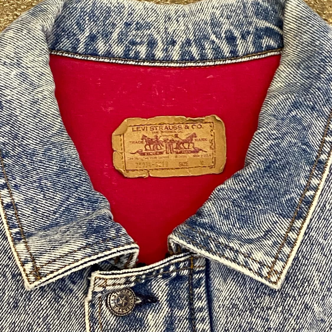 레어 90s Made in USA 빈티지 리바이스 블루종 데님자켓 청자켓 상품이미지5