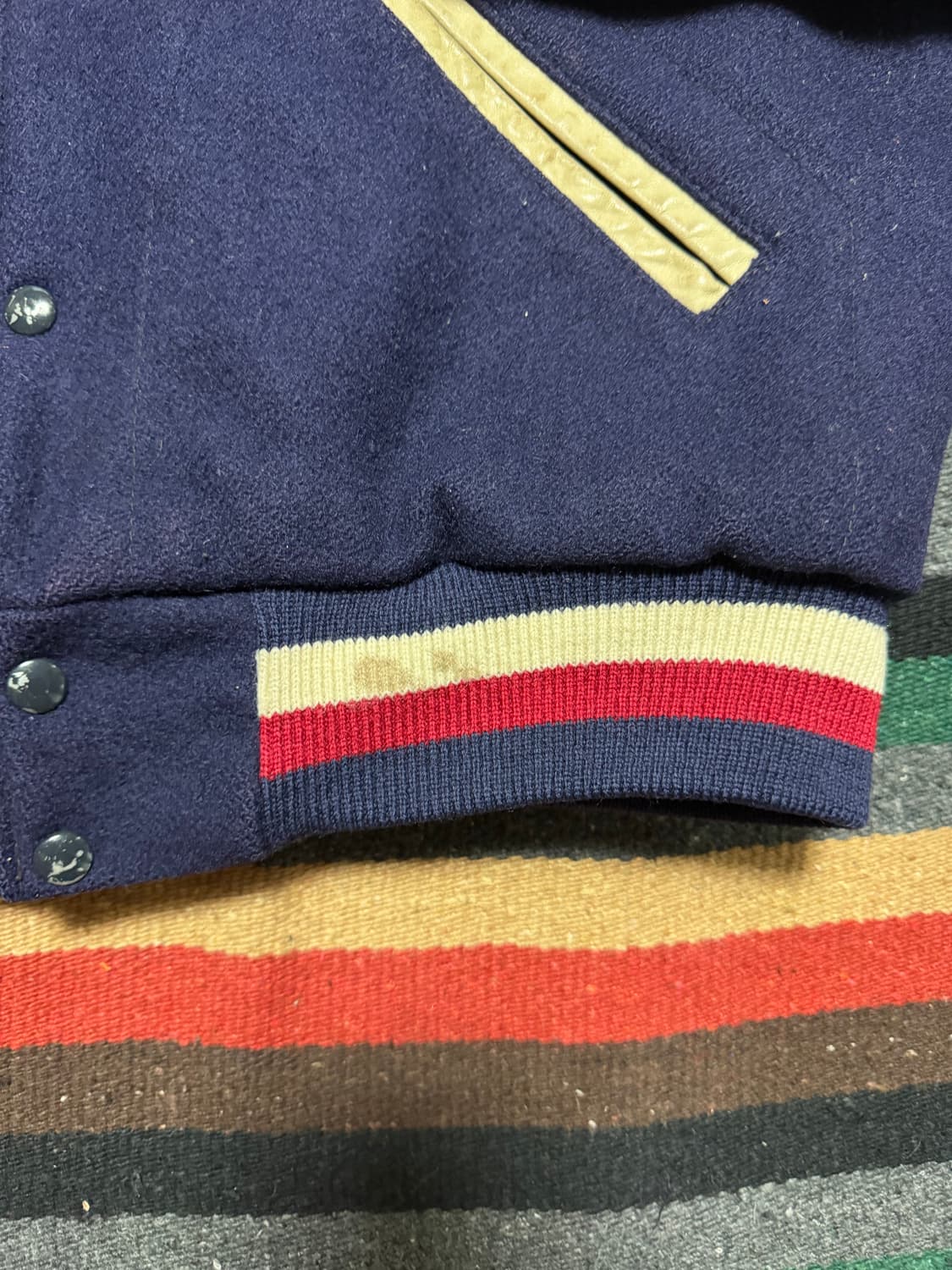 90‘s Dehen 1920 leather varsity jacket   상품이미지5