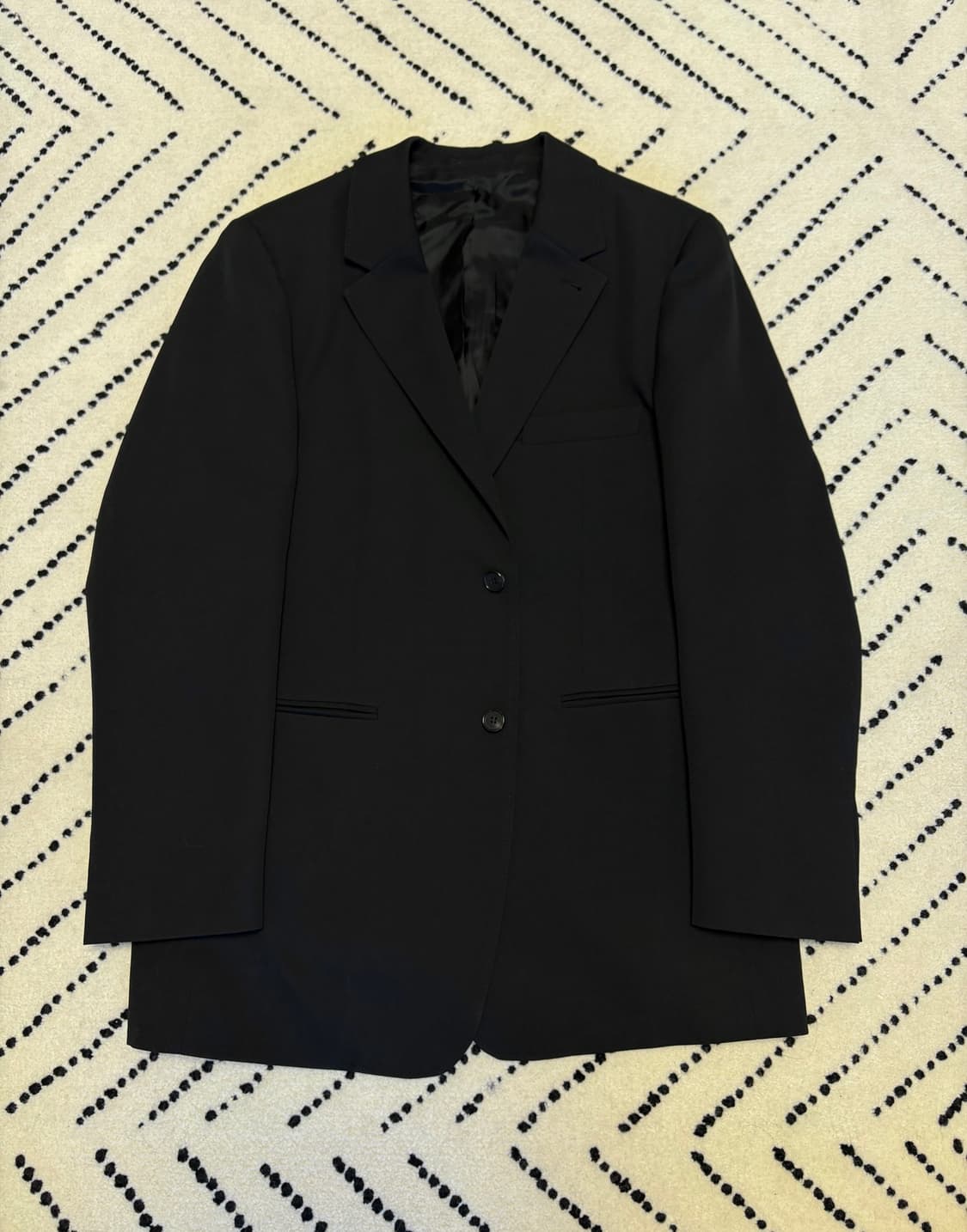 Wool 100% 빈티지 오버사이즈 블랙 자켓  상품이미지1