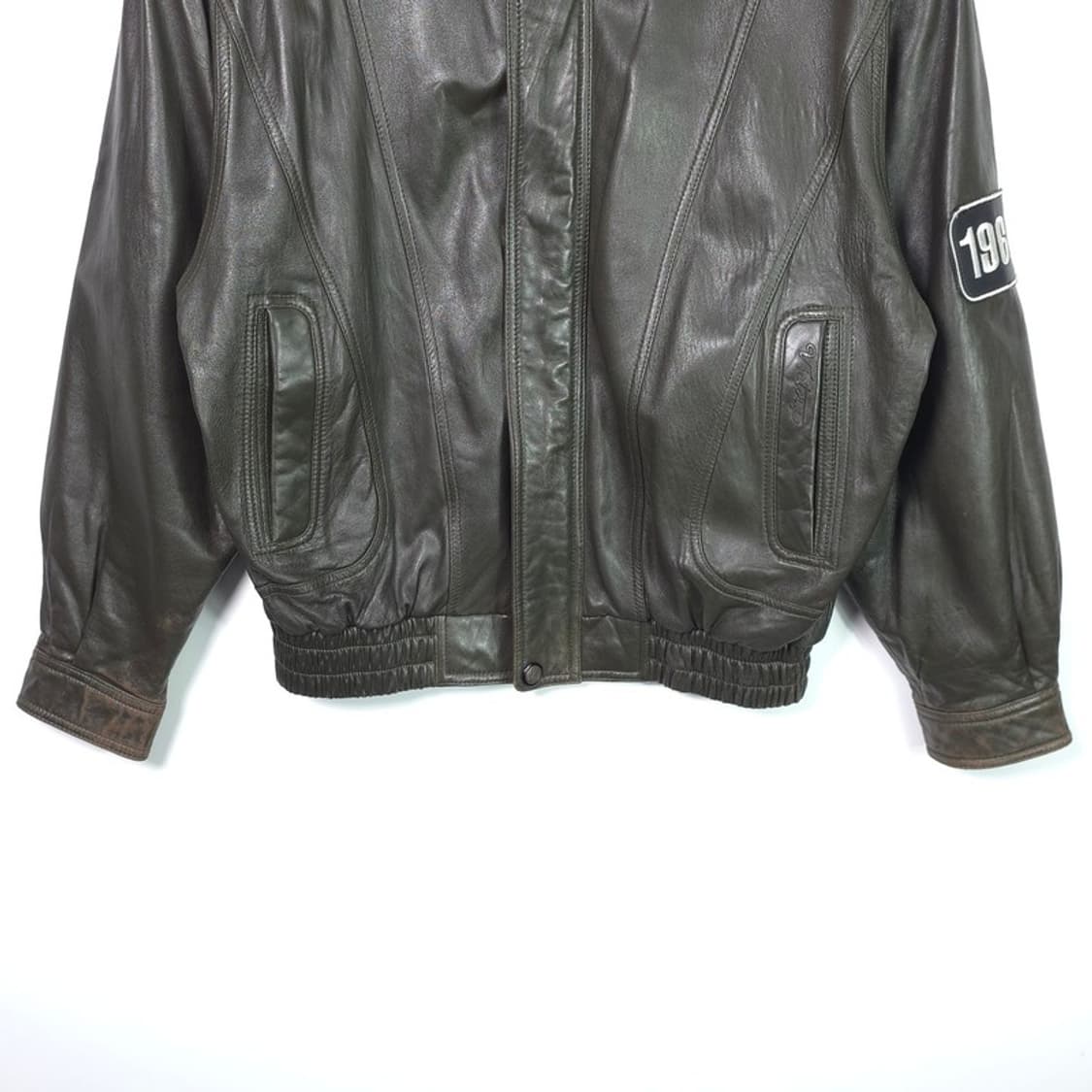 올드스쿨 빈티지 가죽 블루종 점퍼 L 상품이미지4