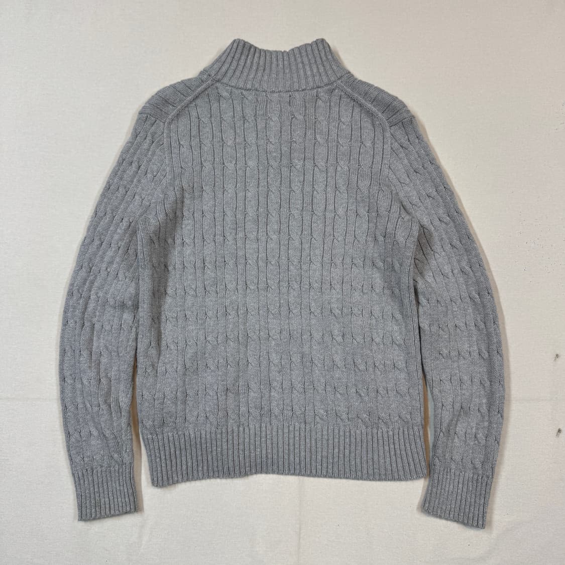 여M) 폴로 랄프로렌 케이블 니트 반집업 풀오버 그레이 상품이미지5