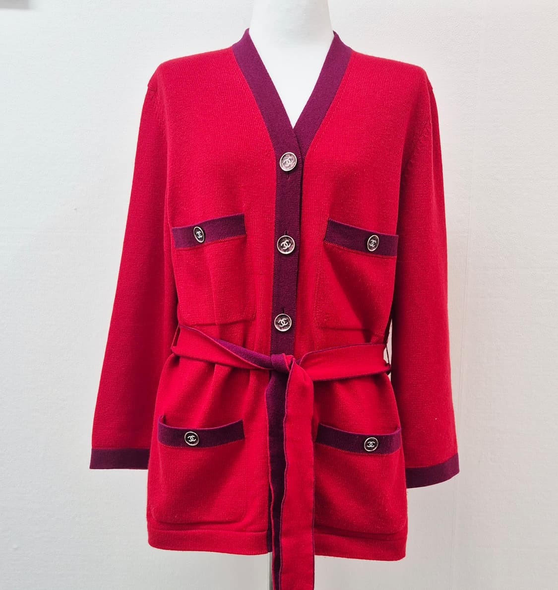 샤넬 벨티드 4포켓 캐시미어 가디건 상품이미지1