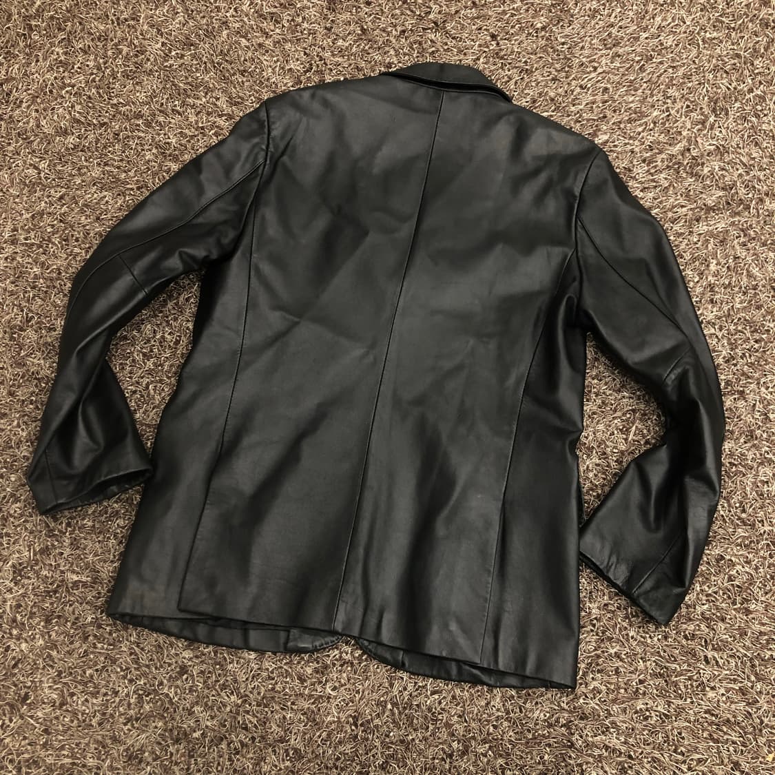 빈티지 양가죽 투버튼 블레이저 스티치 레더 가죽 자켓 상품이미지4