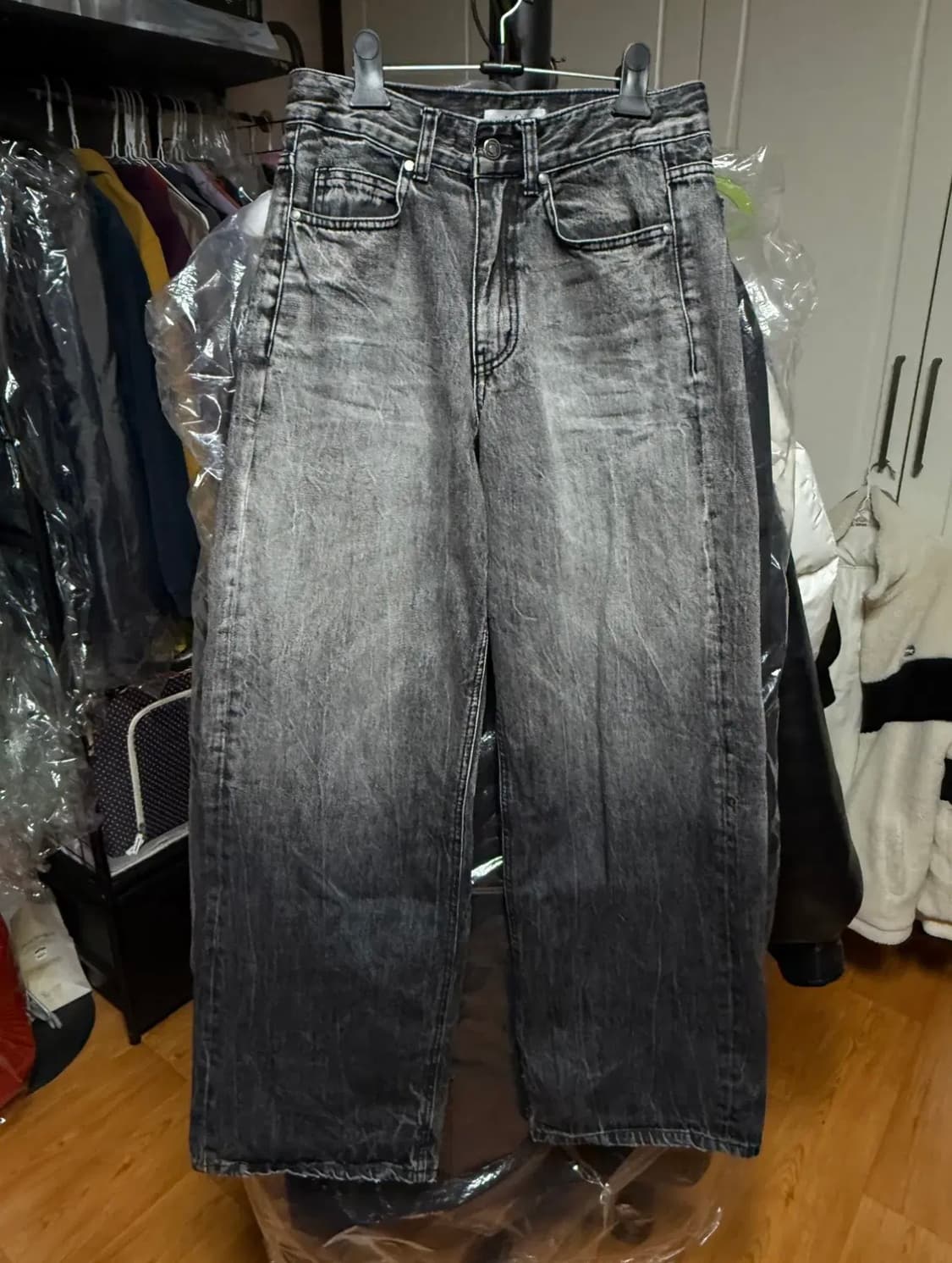 엘무드 - 맥스와이드 데님 팬츠 (볼트블랙/44) 상품이미지1