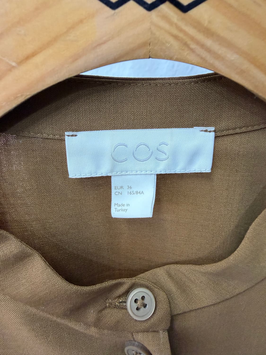 정품) COS 코스 카키색 헨리넥 셔츠 원피스 36 상품이미지7