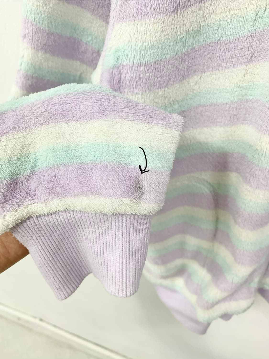 조지후쿠 파스텔 스트라이프 폭닥 후드집업 상품이미지9