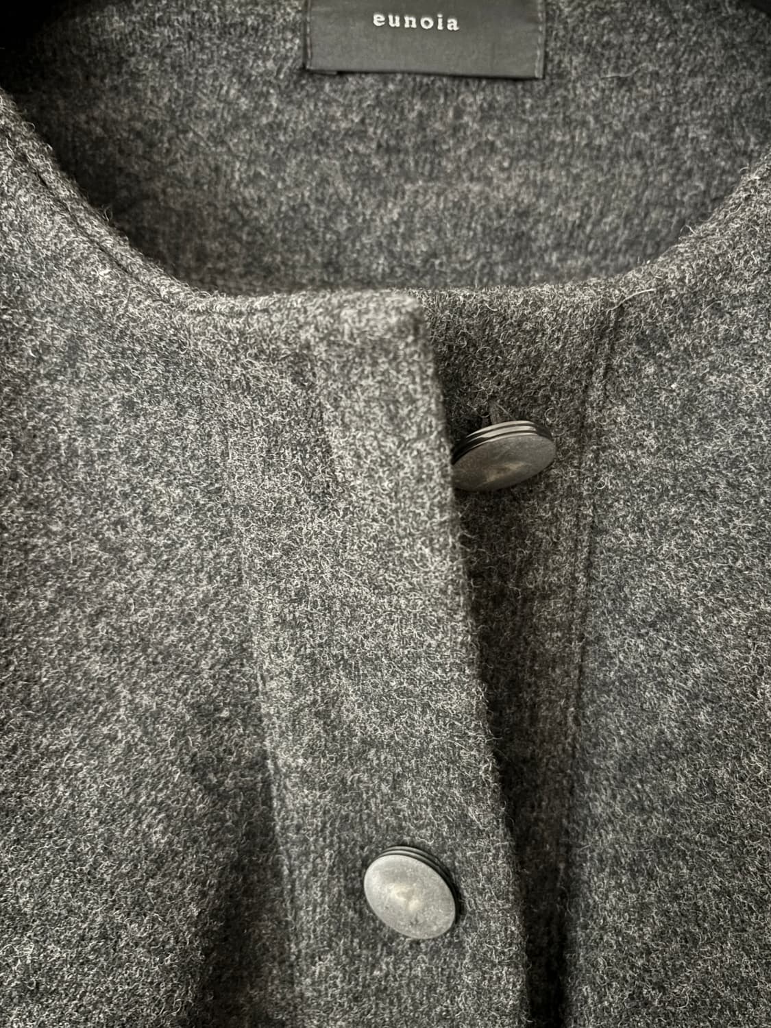 유노이아 버튼 울 자켓 가디건 구버전 -차콜 상품이미지5