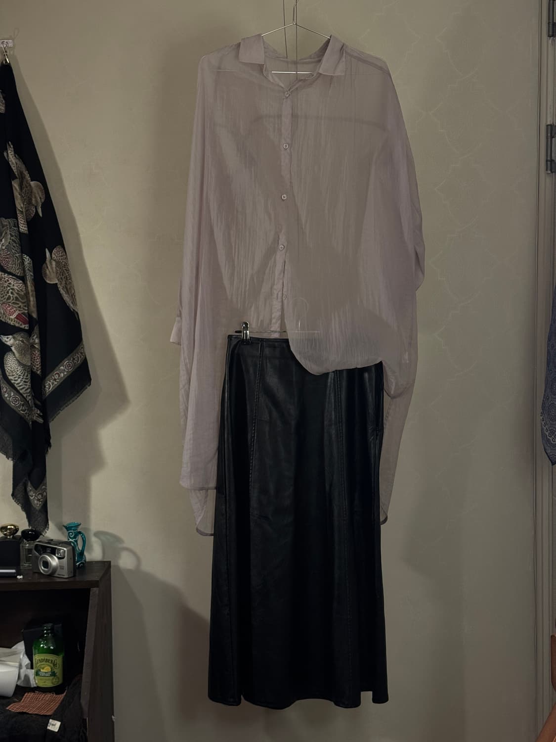 Long lavendar sheer shirt  상품이미지3