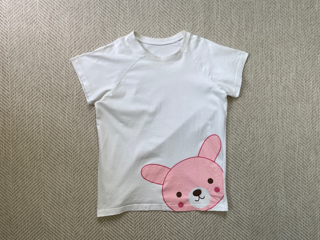 빈티지 래빗 페이스 그래픽 반팔 티셔츠 상품이미지1