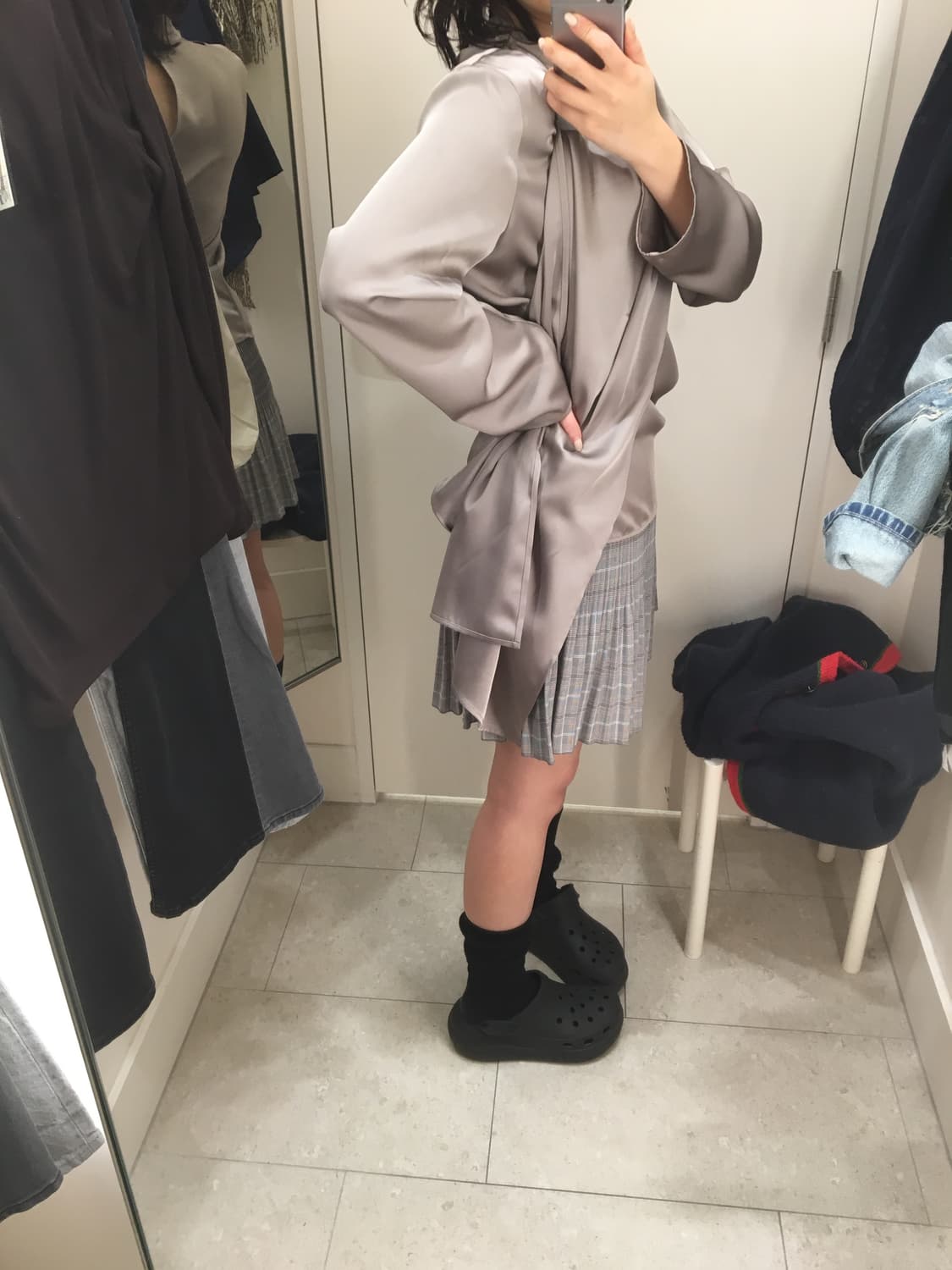 빈티지 체크 스커트 상품이미지5