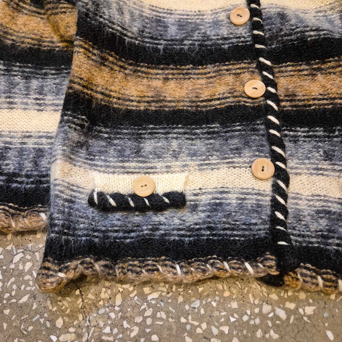 여성-FREE 모헤어 단가라 니트가디건  상품이미지4