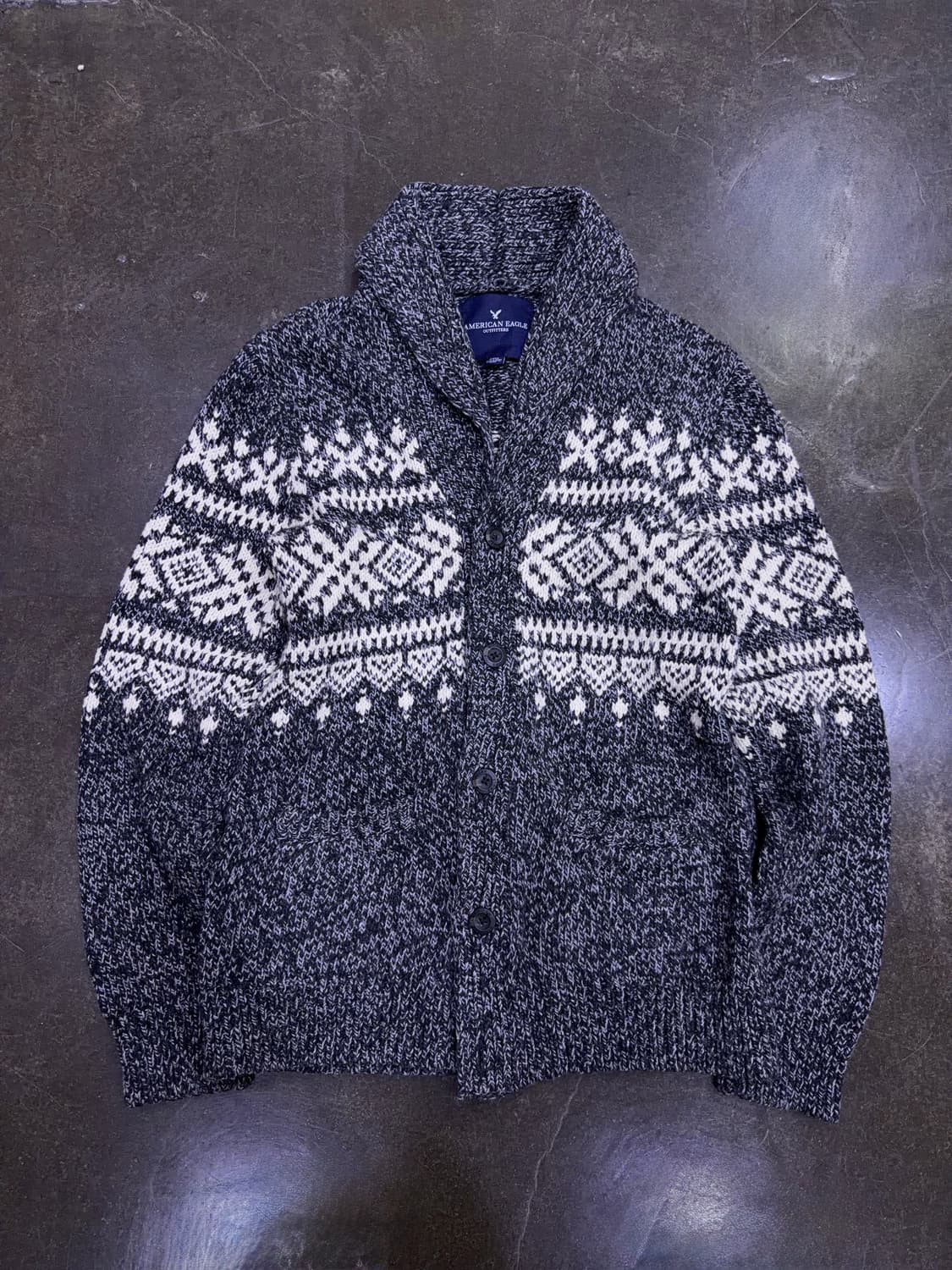 아메리칸이글 페어아일 스노우 플레이크 숄 카라 스웨터 가디건 S 상품이미지1