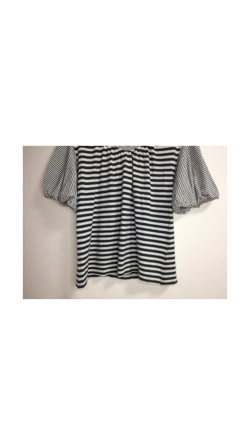 빈티지 스트라이프 퍼프 소매 티셔츠 상품이미지3