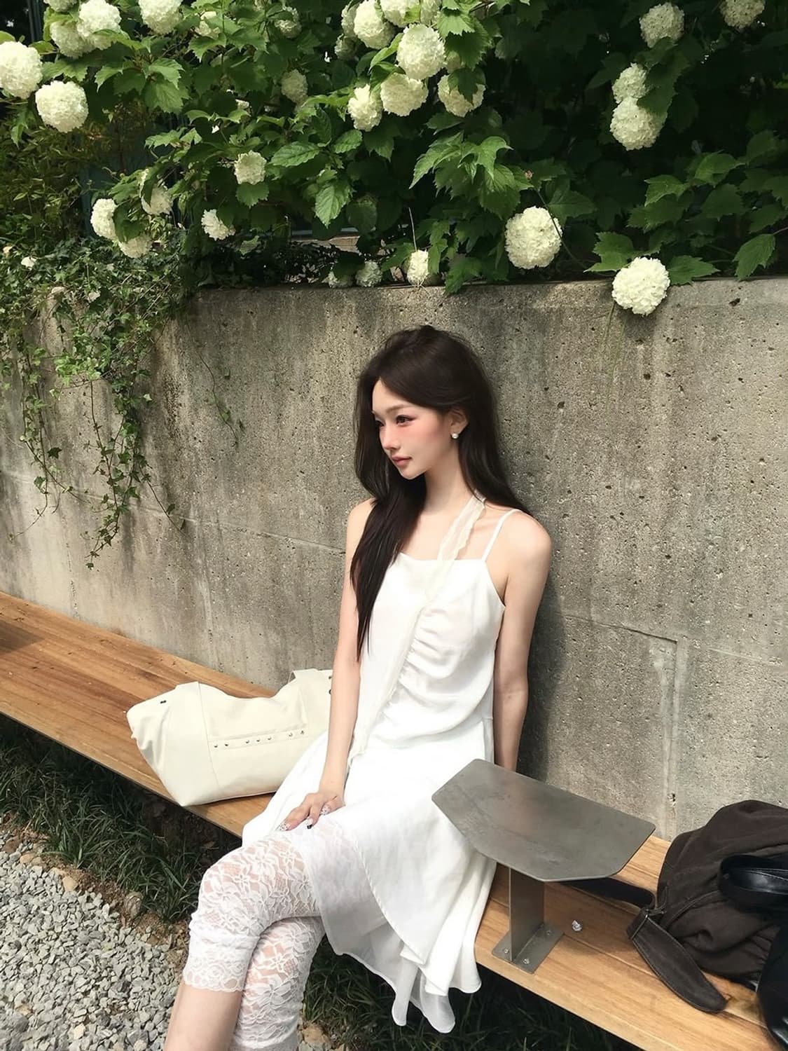 이네기 Drape Layered Slip Dress 상품이미지1