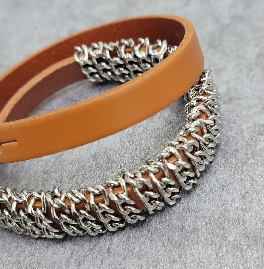 브라운 레더 체인팔찌 상품이미지3