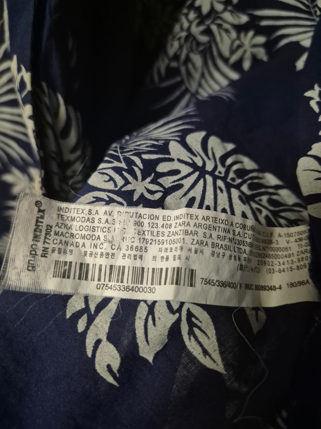 자라(ZARA) 플라워 패턴 하와이안 셔츠 상품이미지5