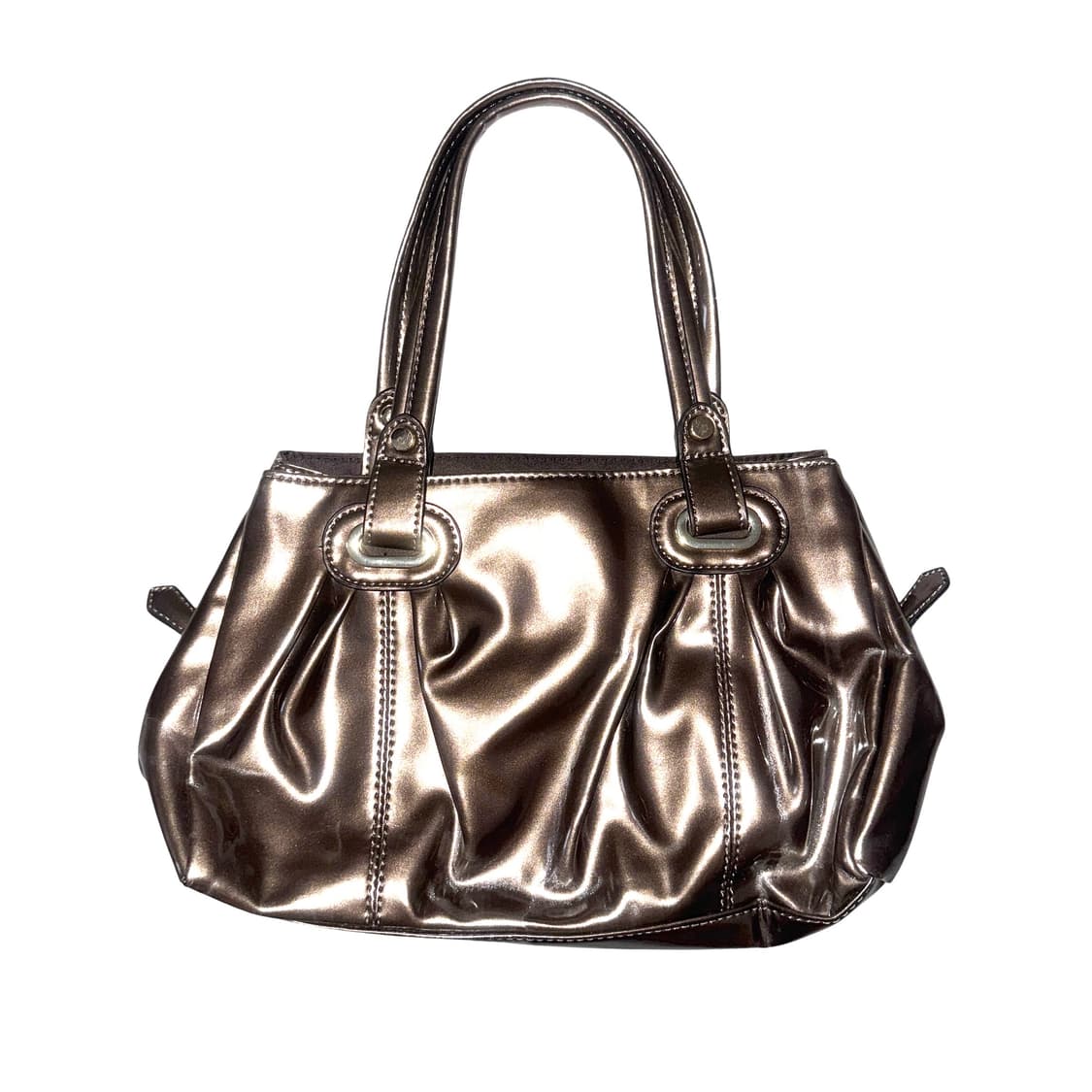 Brown glossy handbag 상품이미지2