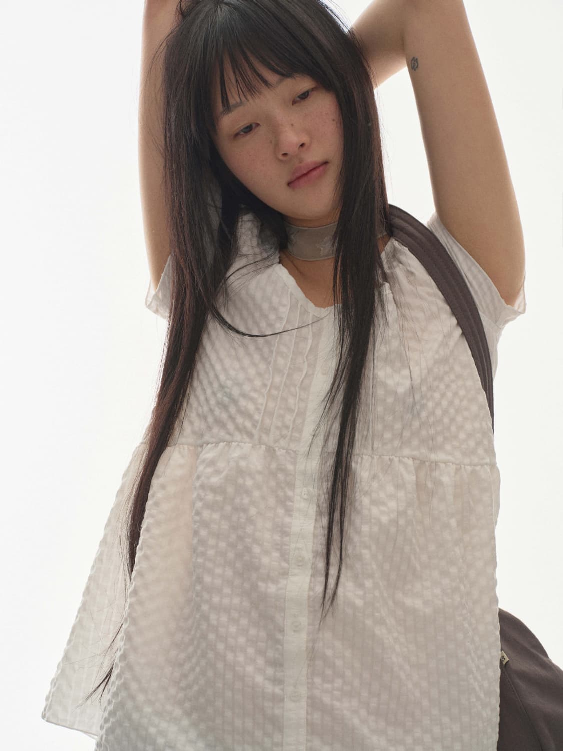 COYSEIO PINTUCK BLOUSE WHITE 상품이미지3