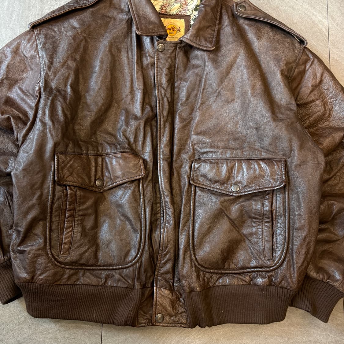 90s hardRockcafe 90년대 하드락 카페 런던 레더 자켓 상품이미지6