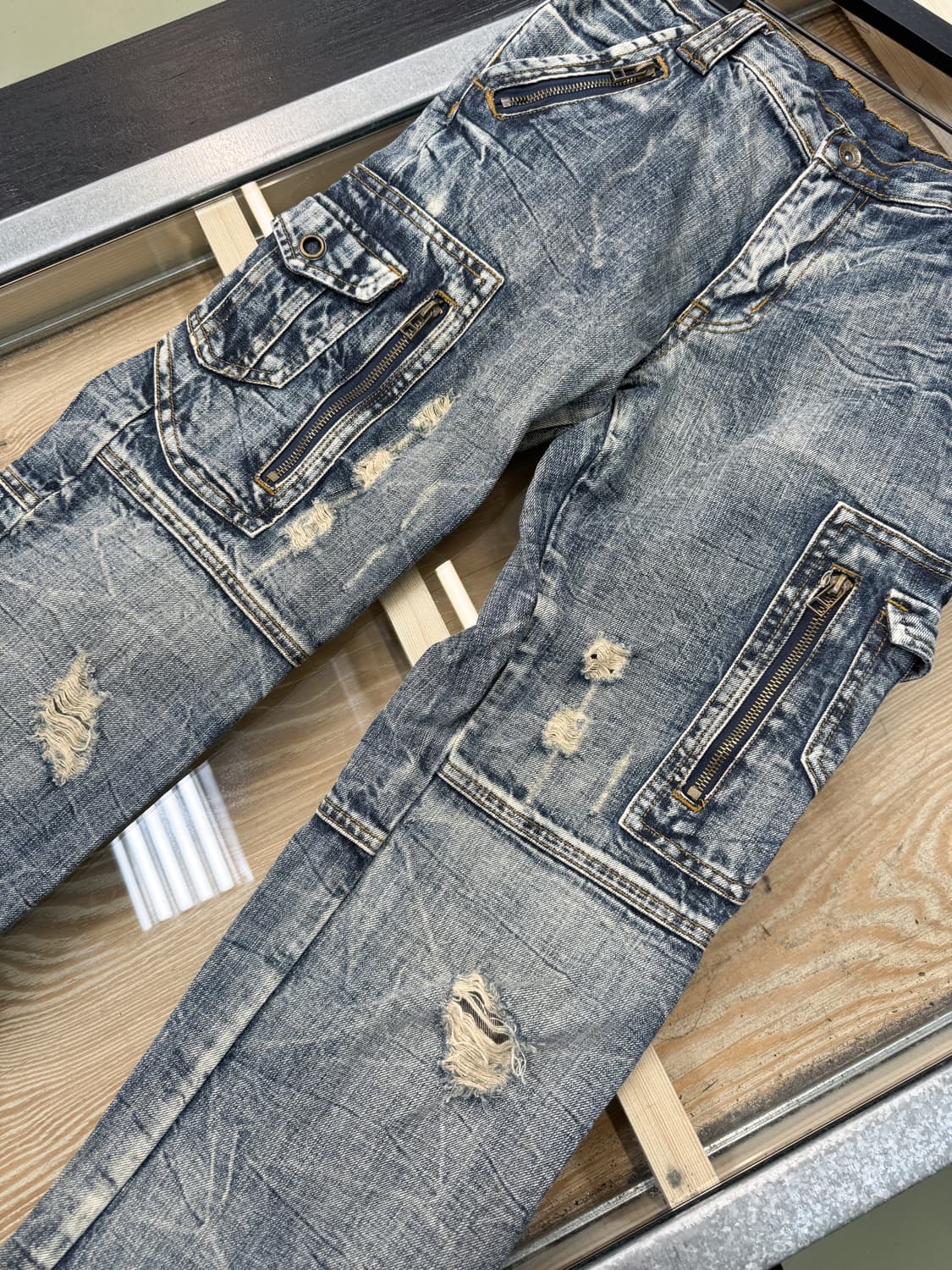 세만틱디자인 인시젼 디스트레스드 데님 카고 상품이미지7