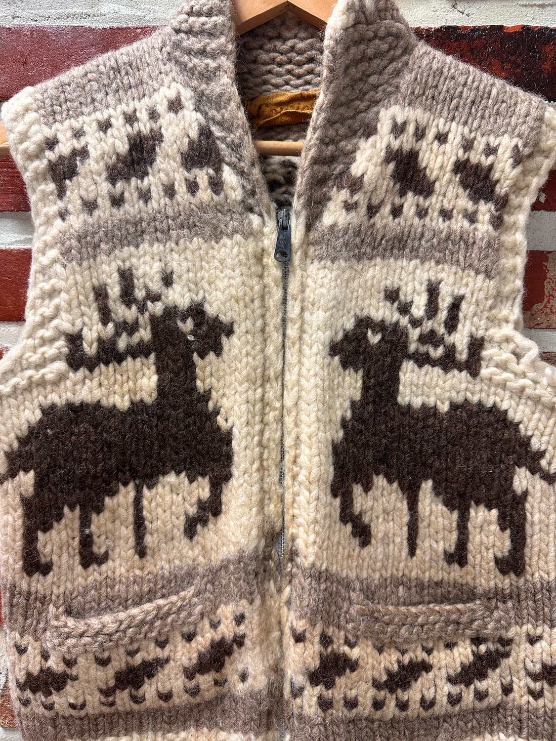 (OS)90s 캐나다 헤비울 코위찬 베스트 상품이미지2