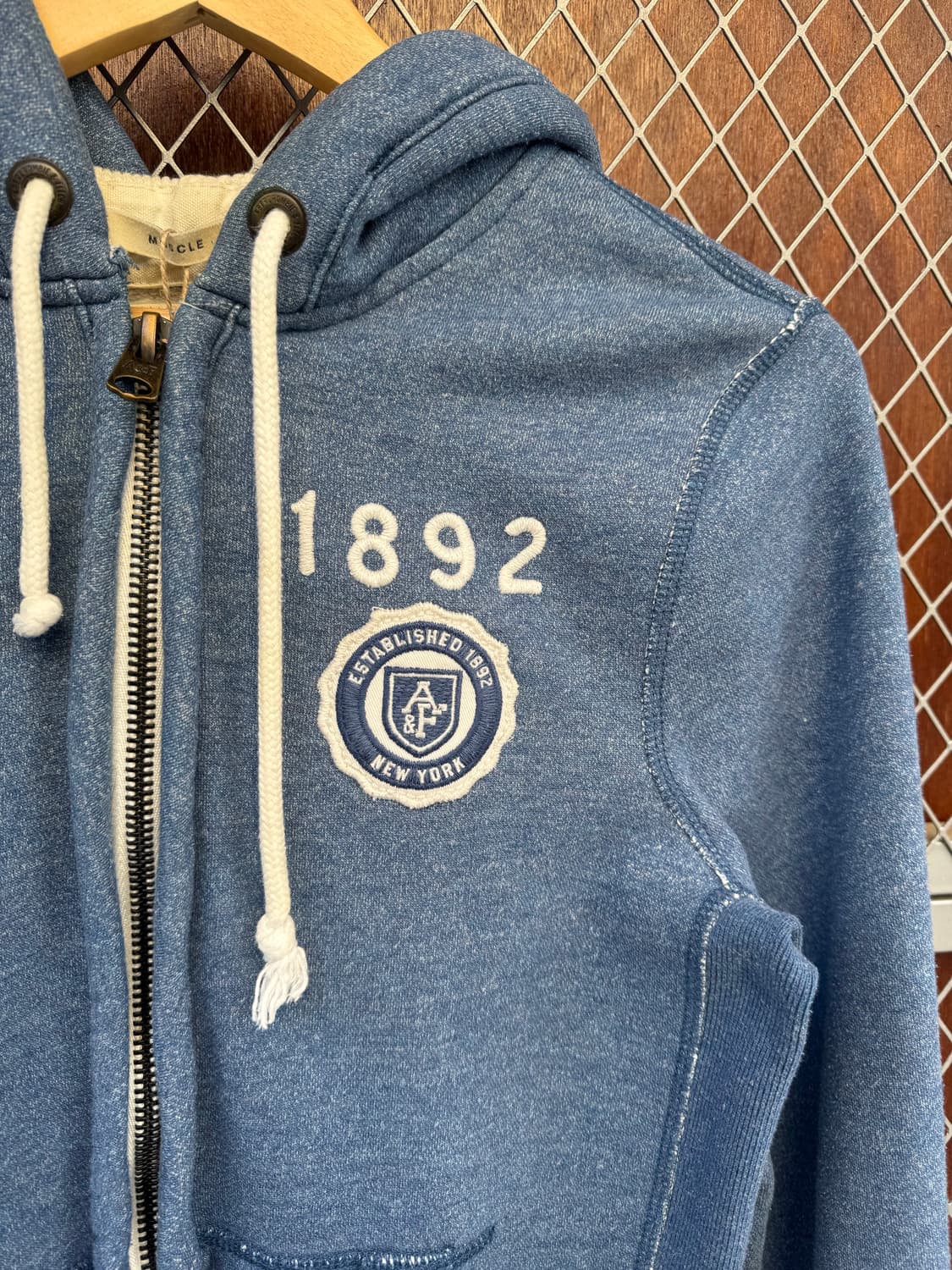 아베크롬비 빈티지 워싱 블루 y2k 올드스쿨 후드 집업 S 상품이미지2