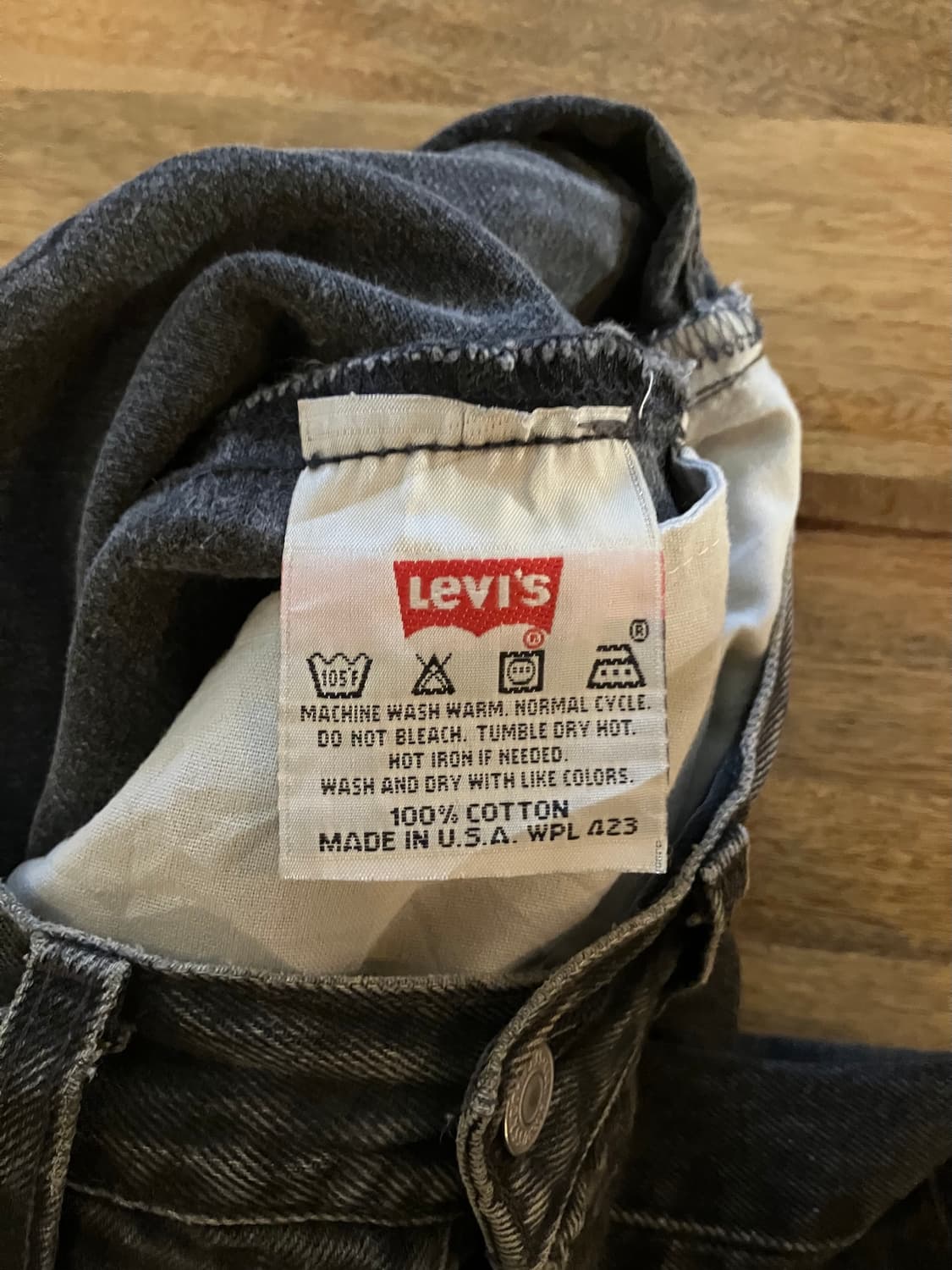 90s USA 빈티지 리바이스 501 블랙 데님 팬츠 상품이미지9