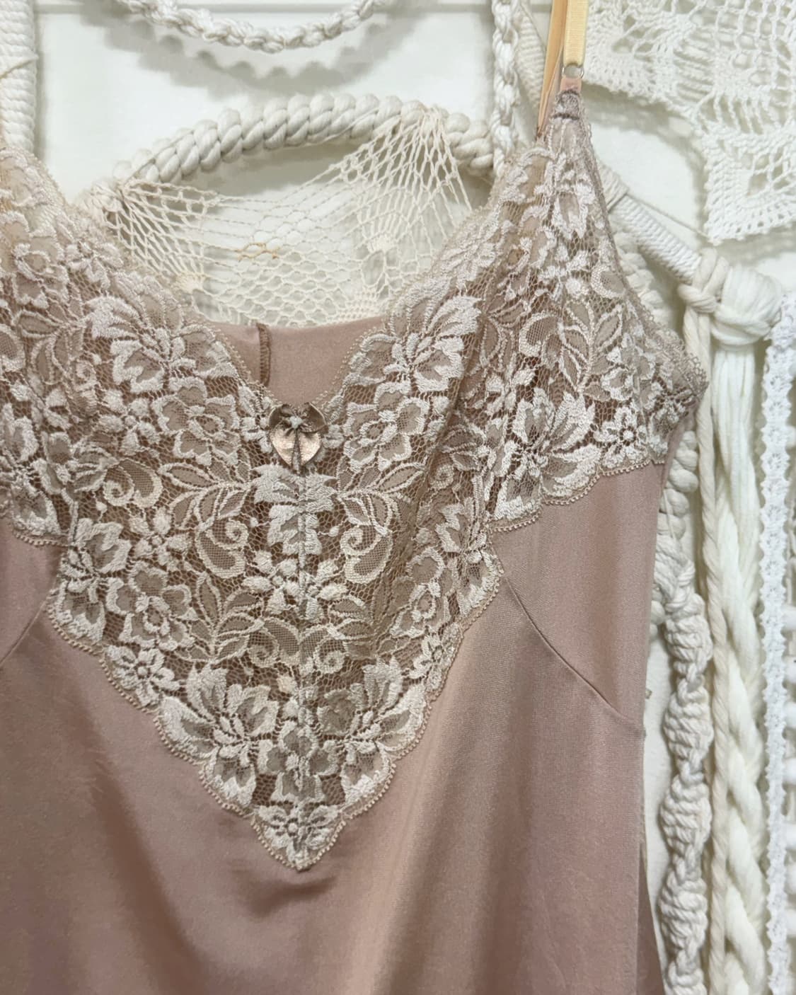 Beige Pink Flower Lace Slip 상품이미지4