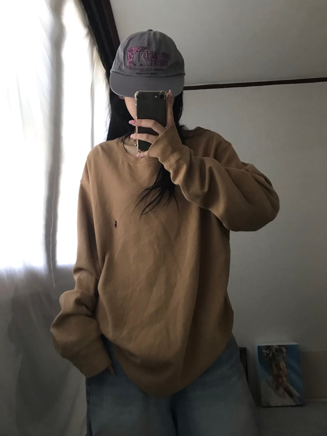 폴로 베이지 와플 롱슬리브 상품이미지1