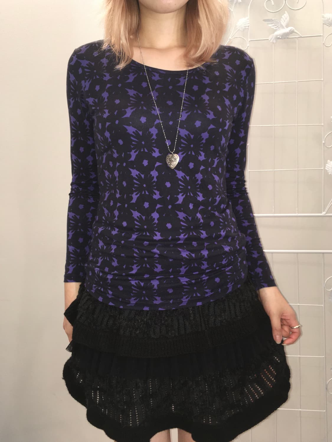 jpn vintage purple pattern long sleeve 상품이미지1