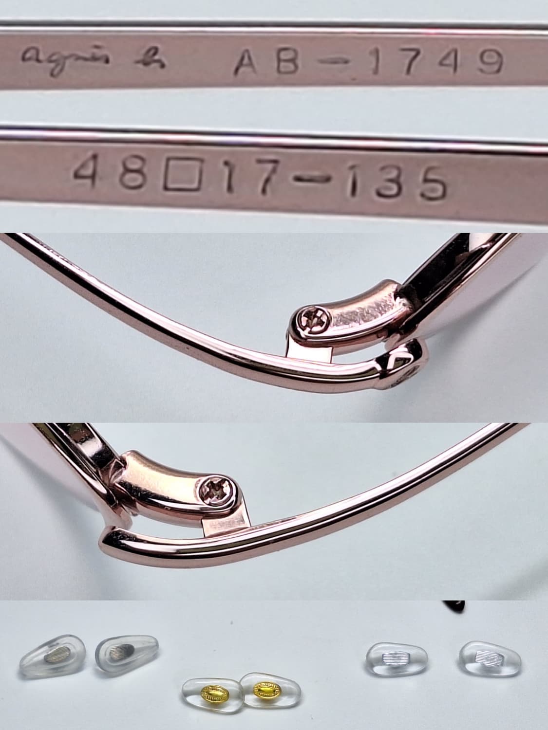 아네스베 Agnes.b AB-1749 로즈핑크 반무테 안경테 긱시크/일본 상품이미지6