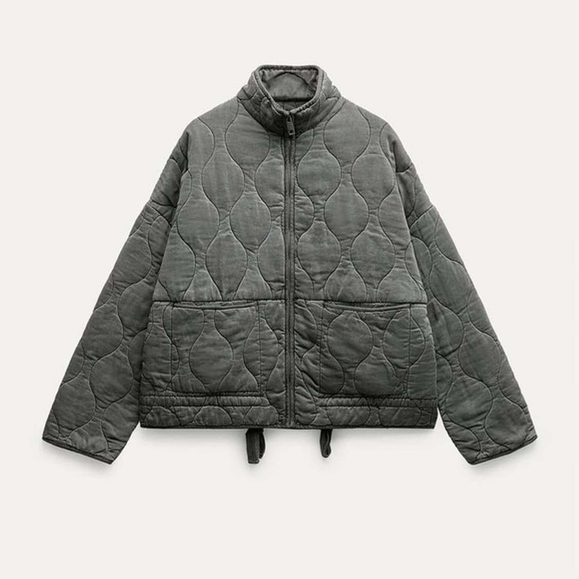 [M] ZARA 자라 빈티지 워싱 피그먼트 다잉 퀼팅 패딩 점퍼 상품이미지1