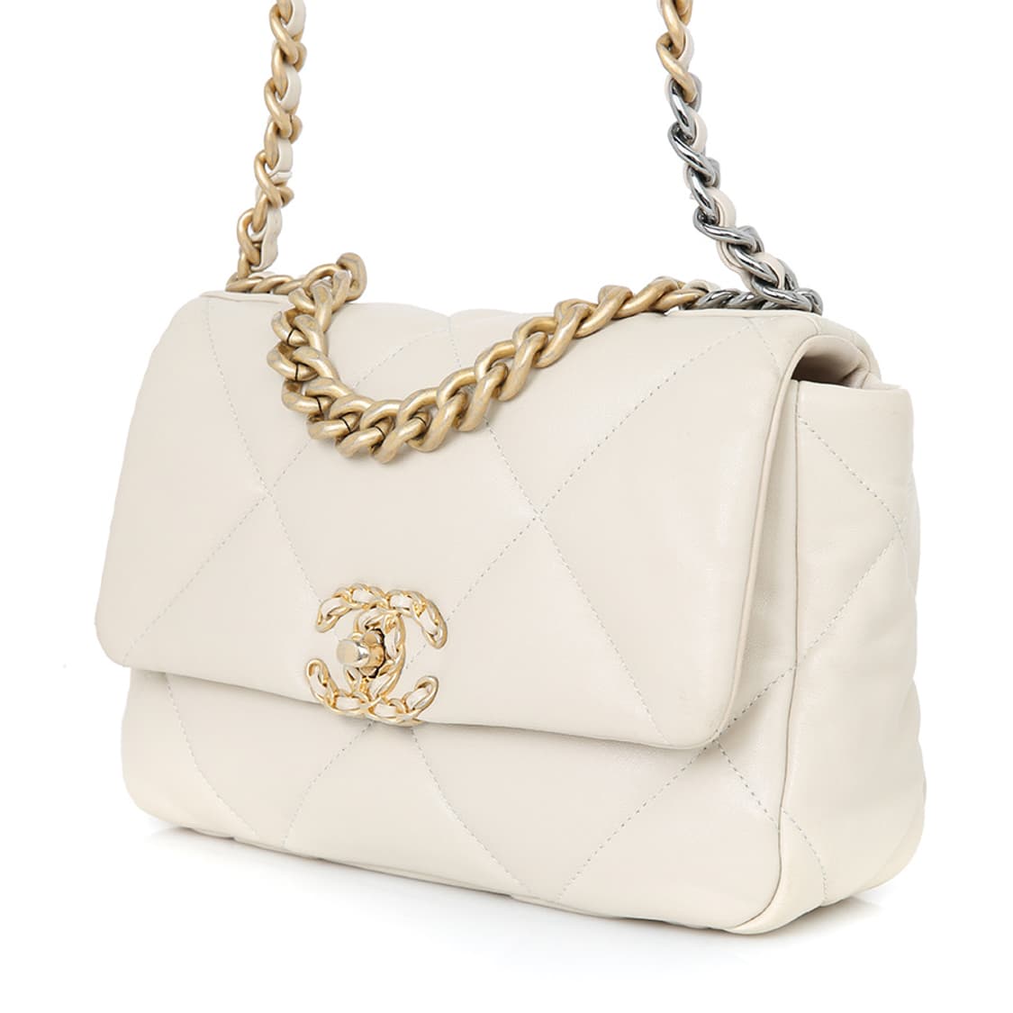 샤넬 19백 CC로고 콤비 체인 크로스 미듐 AS1160 상품이미지3