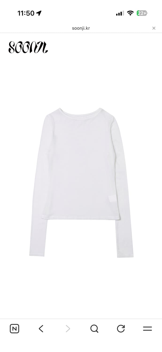 순지울텐셀롱슬리브화이트아이보리티셔츠순지수룩 상품이미지2