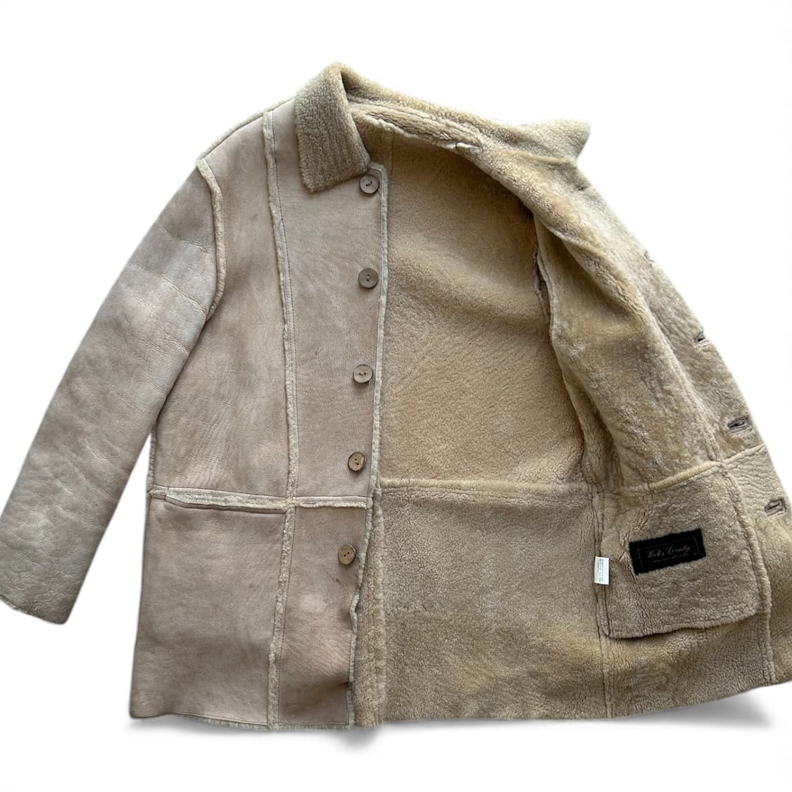 Vintage Faded Ivory Mouton Coat 상품이미지3